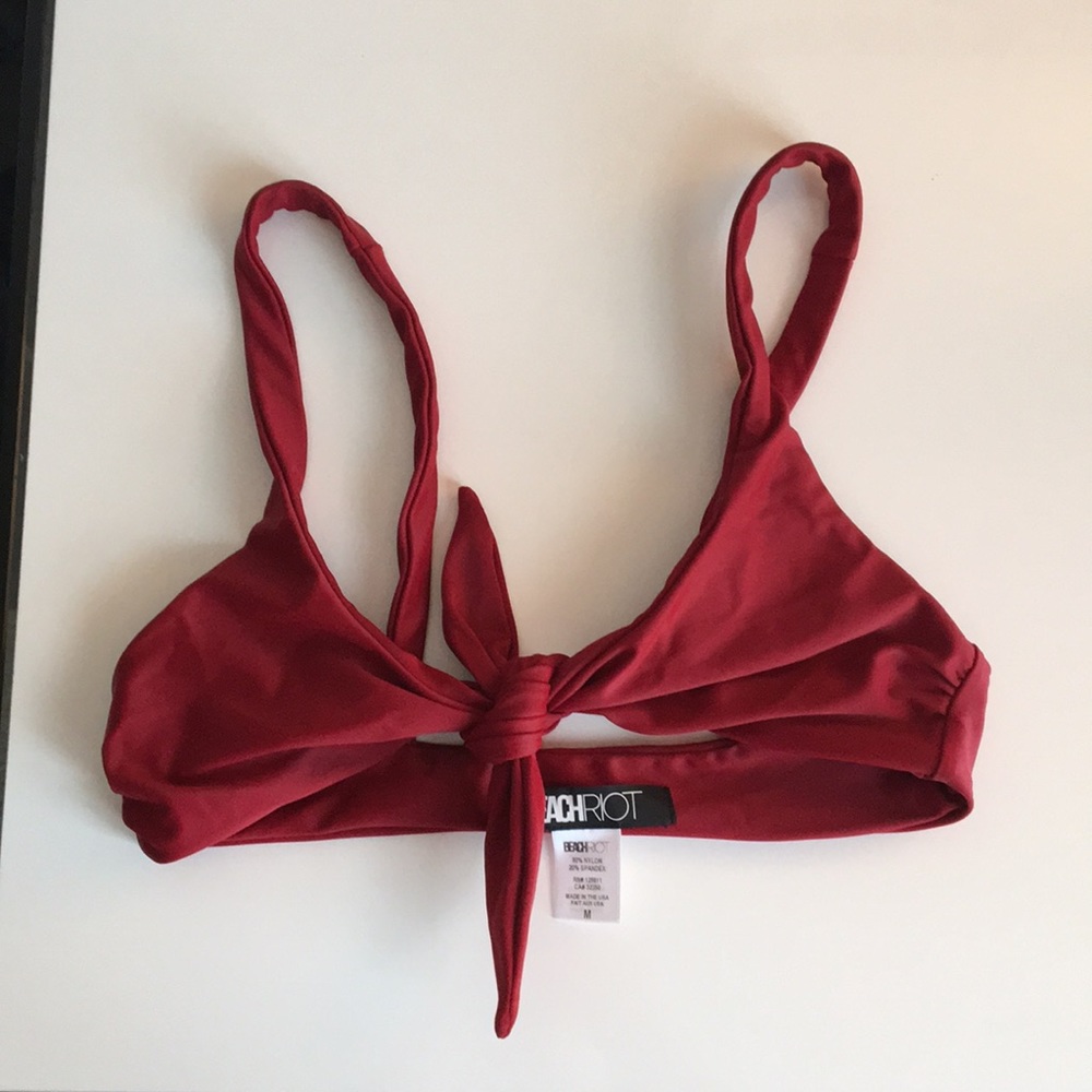 NWOT Beach Riot “Grace Bikini Top” in Red